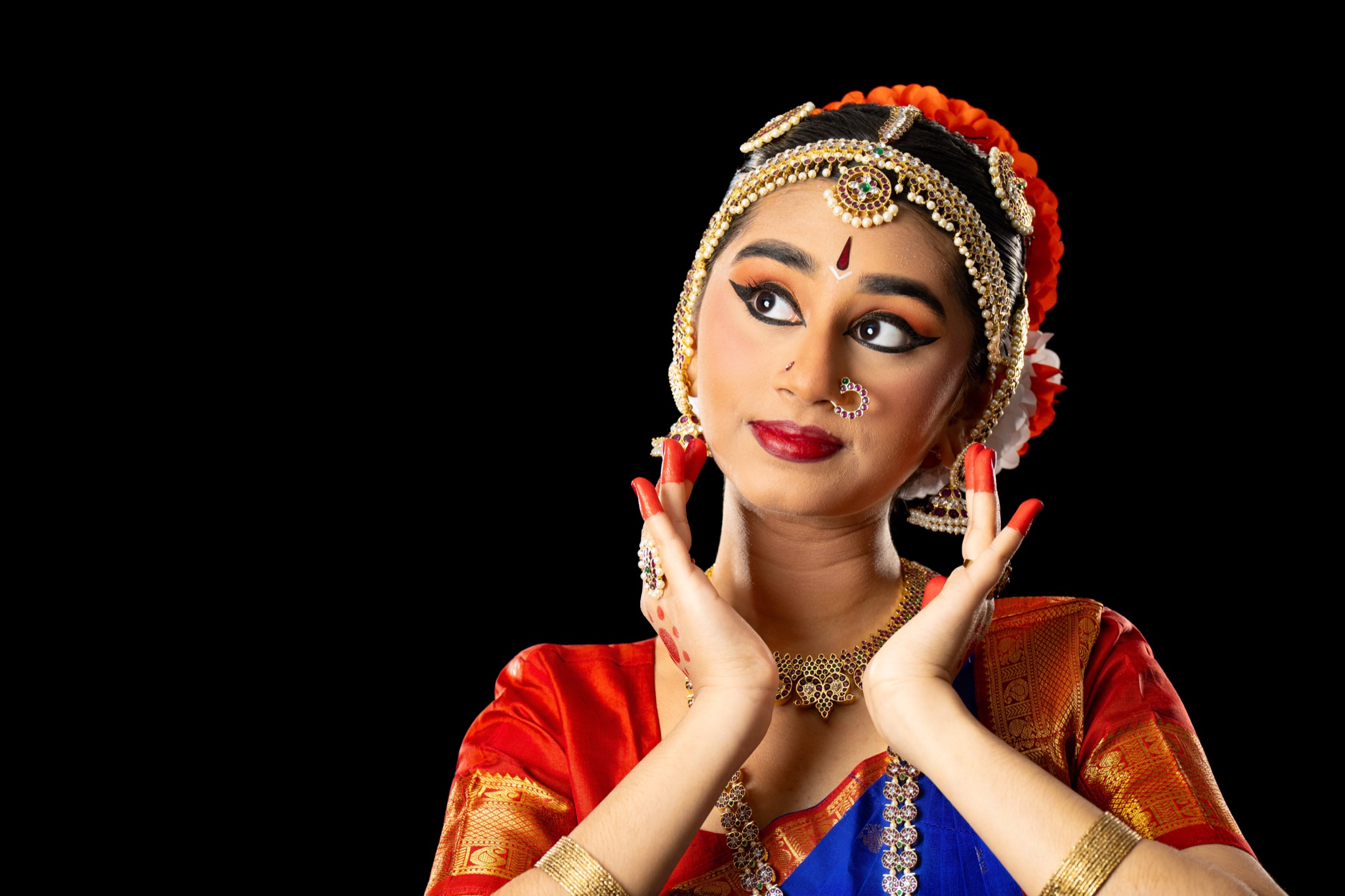 Ahana Baderdinni in Bharatanatyam costume and jewelry